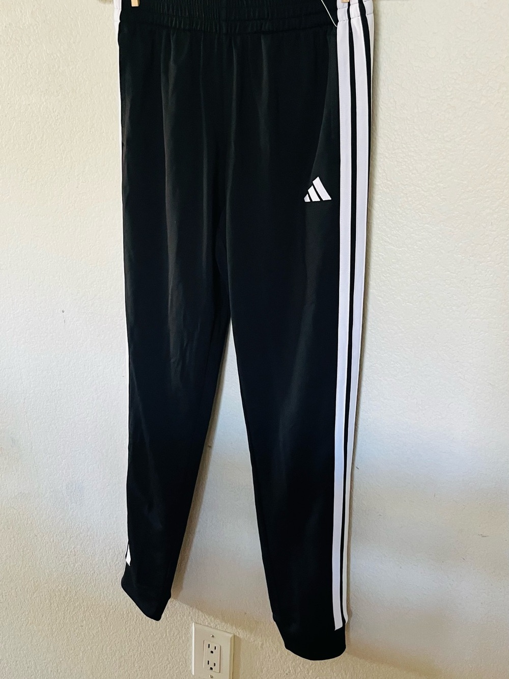 adidas Black Joggers with White Three-Stripes